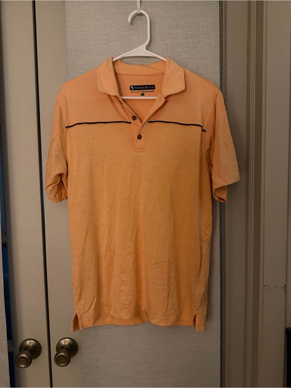 Pebble beach orange golf polo